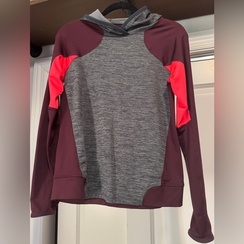 Under Armour size small hooded sweatshirt purple gray
